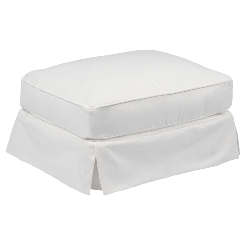 Horizon 4PC Slipcovered Living Room Sofa Set White Washable Performance Fabric