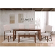 Simply Brook 6PC Extension Dining Set Performance Fabric Chairs Bench Brown Wood