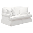 Horizon 2PC Slipcovered Sofa Loveseat Set in White Washable Performance Fabric