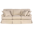 Horizon 2PC Slipcovered Sofa Loveseat Set in Tan Washable Performance Fabric