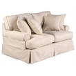 Horizon 2PC Slipcovered Sofa Loveseat Set in Tan Washable Performance Fabric