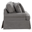 Horizon 2PC Slipcovered Sofa Loveseat Set in Gray Washable Performance Fabric