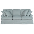 Horizon 3PC Slipcovered Sofa Chair Ottoman Set in Ocean Blue Performance Fabric