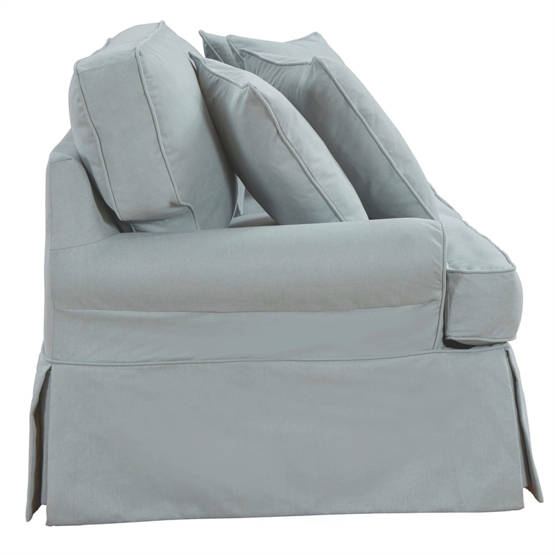 Horizon 3PC Slipcovered Sofa Chair Ottoman Set in Ocean Blue Performance Fabric