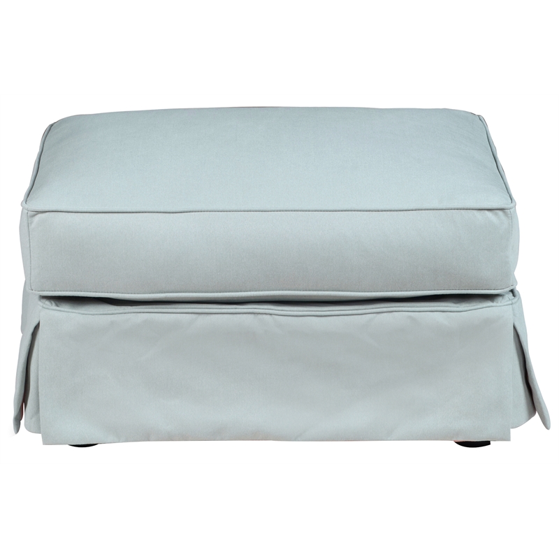 Horizon 3PC Slipcovered Sofa Chair Ottoman Set in Ocean Blue Performance Fabric