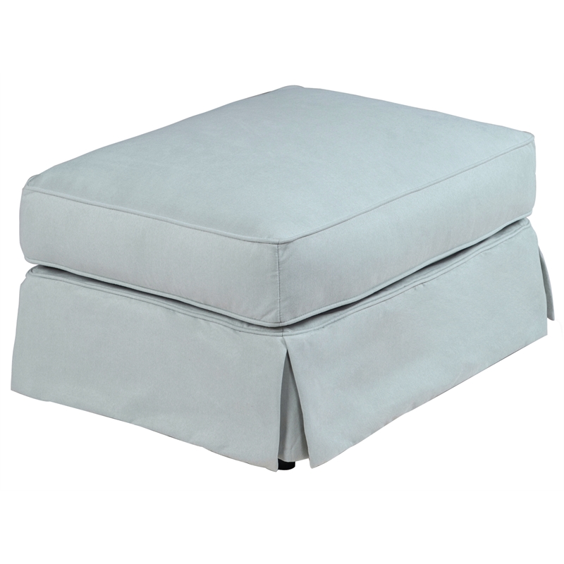 Horizon 3PC Slipcovered Sofa Chair Ottoman Set in Ocean Blue Performance Fabric