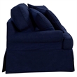 Horizon 3PC Slipcovered Sofa Chair Ottoman Set in Navy Blue Performance Fabric