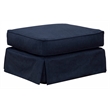 Horizon 3PC Slipcovered Sofa Chair Ottoman Set in Navy Blue Performance Fabric