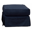 Horizon 3PC Slipcovered Sofa Chair Ottoman Set in Navy Blue Performance Fabric
