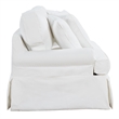 Horizon 3PC Slipcovered Sofa Chair Ottoman Set White Washable Performance Fabric