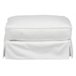 Horizon 3PC Slipcovered Sofa Chair Ottoman Set White Washable Performance Fabric