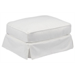 Horizon 3PC Slipcovered Sofa Chair Ottoman Set White Washable Performance Fabric
