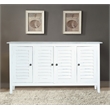 Sunset Trading Cottage Shutter Door Credenza White/Gray Solid Wood No Assembly