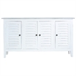 Sunset Trading Cottage Shutter Door Credenza White/Gray Solid Wood No Assembly