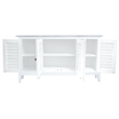 Sunset Trading Cottage Shutter Door Credenza White/Gray Solid Wood No Assembly