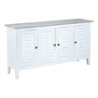Sunset Trading Cottage Shutter Door Credenza White/Gray Solid Wood No Assembly
