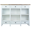 Sunset Trading Lattice Display Console White Brown Solid Wood Fully Assembled