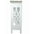 Sunset Trading Lattice Display Console White Brown Solid Wood Fully Assembled