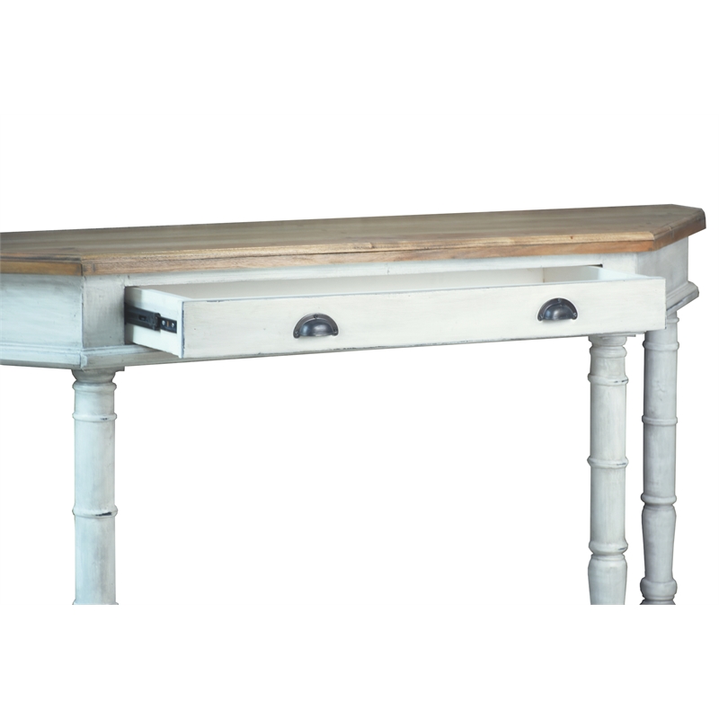 Sunset Trading Cottage Display Table White/Brown Solid Wood Fully Assembled