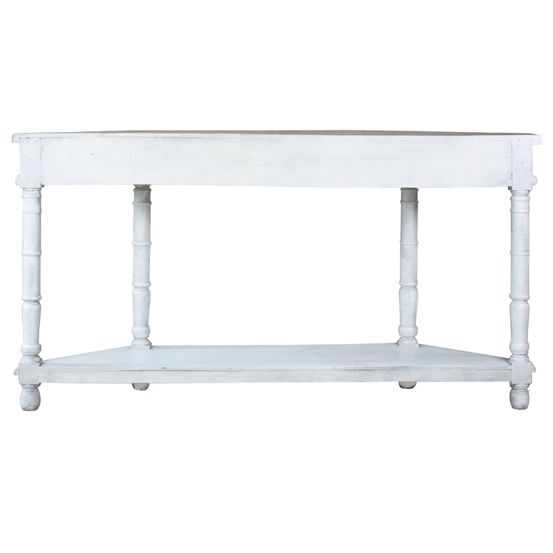 Sunset Trading Cottage Display Table White/Brown Solid Wood Fully Assembled