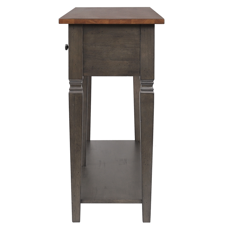 Sunset Trading Dakota Sofa Console Table w Drawers Shelf Brown Gray Solid Wood