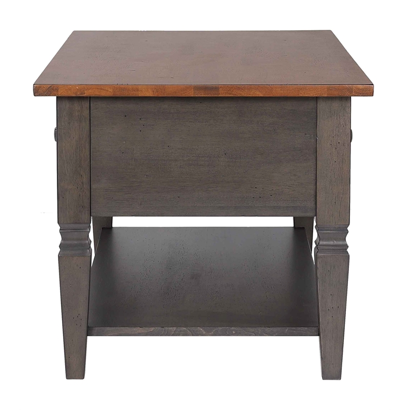 Sunset Trading Dakota Rectangular Coffee Table w Drawers Shelf Brown Gray Wood