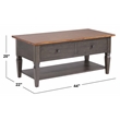 Sunset Trading Dakota Rectangular Coffee Table w Drawers Shelf Brown Gray Wood