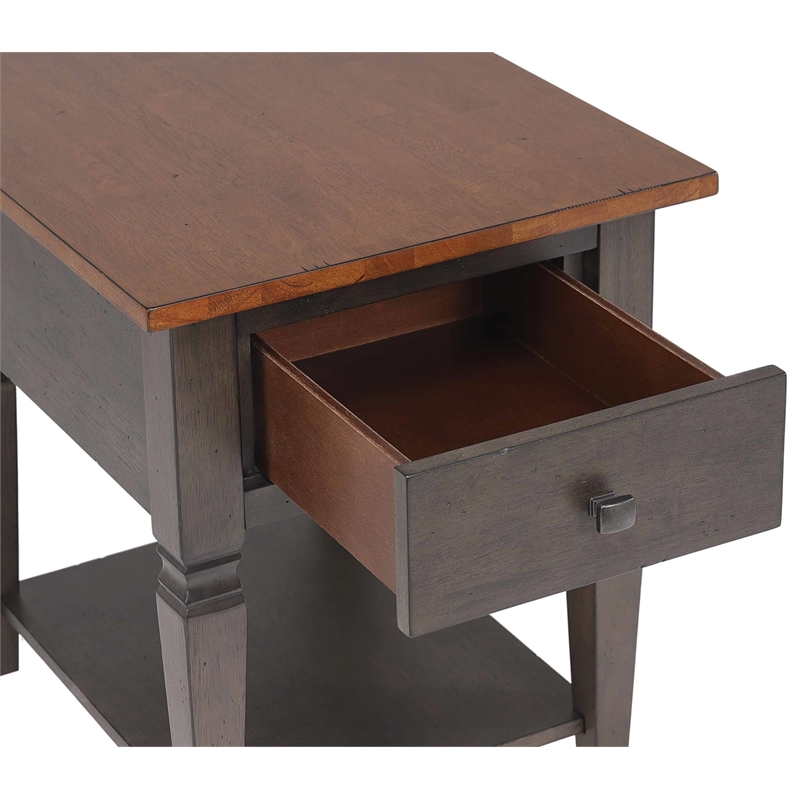 Sunset Trading Dakota 4PC Square Coffee Table Set w Console Brown Gray Wood