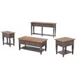 Sunset Trading Dakota 4PC Rectangle Coffee Table Set w Console Brown Gray Wood