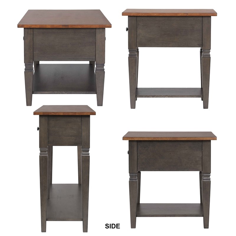 Sunset Trading Dakota 4PC Rectangle Coffee Table Set w Console Brown Gray Wood