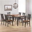 Dakota 7PC 60-78-inch Rectangle Expanding Dining Table Set Brown Gray Solid Wood