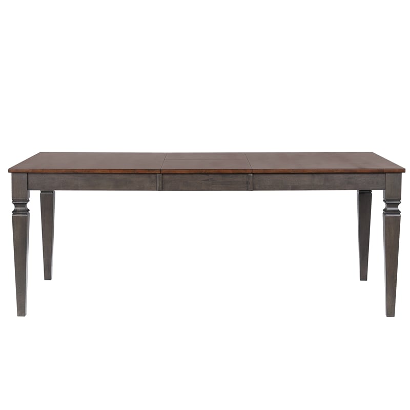 Dakota 9PC 60-78-inch Rectangle Expanding Dining Table Set Brown Gray Solid Wood
