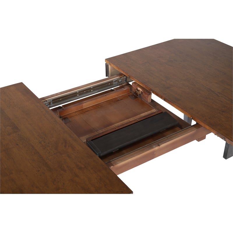 Dakota 9PC 60-78-inch Rectangle Expanding Dining Table Set Brown Gray Solid Wood