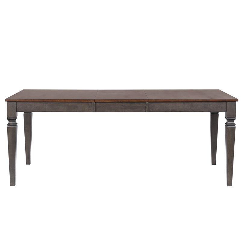 Dakota 6PC 60-78-in Rectangle Expand Dining Table Set w Buffet Gray Brown Wood