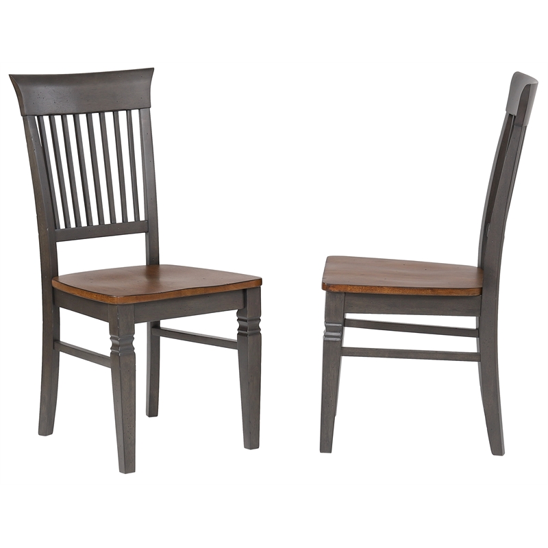 Dakota 6PC 60-78-in Rectangle Expand Dining Table Set w Buffet Gray Brown Wood