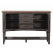 Dakota 6PC 60-78-in Rectangle Expand Dining Table Set w Buffet Gray Brown Wood