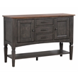 Dakota 6PC 60-78-in Rectangle Expand Dining Table Set w Buffet Gray Brown Wood