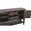 Dakota 6PC 60-78-in Rectangle Expand Dining Table Set w Buffet Gray Brown Wood