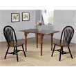 Sunset Trading 3PC 34-48-in Rectangle Dropleaf Dining Set Black Brown Solid Wood