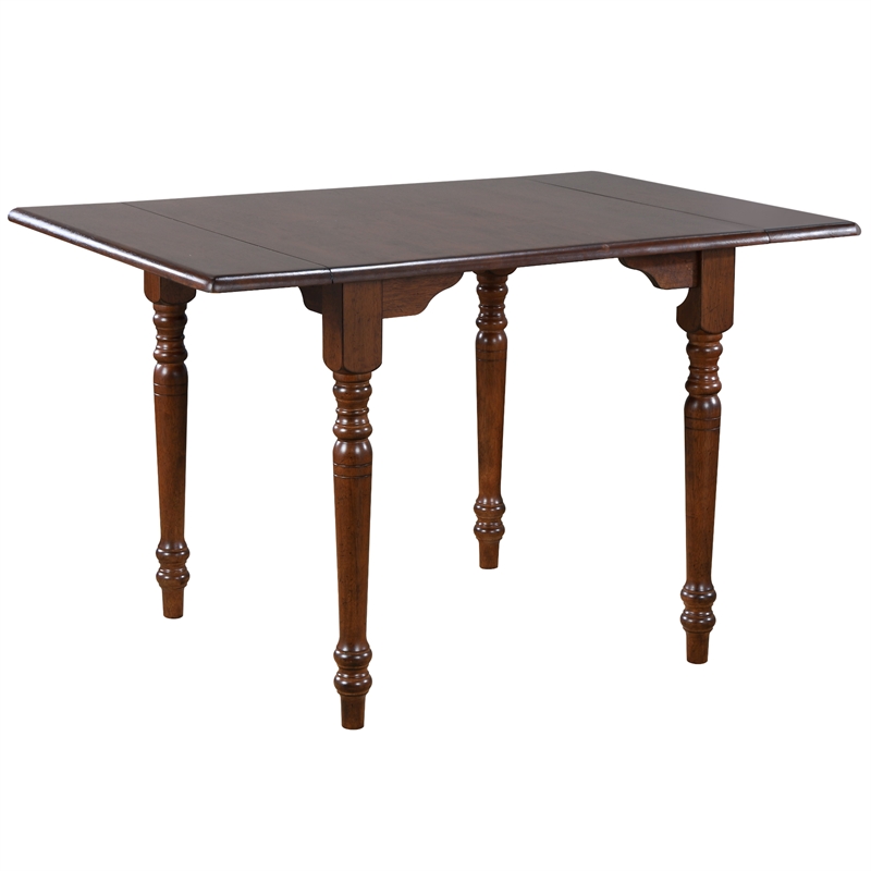 Sunset Trading 3PC 34-48-in Rectangle Dropleaf Dining Set Black Brown Solid Wood