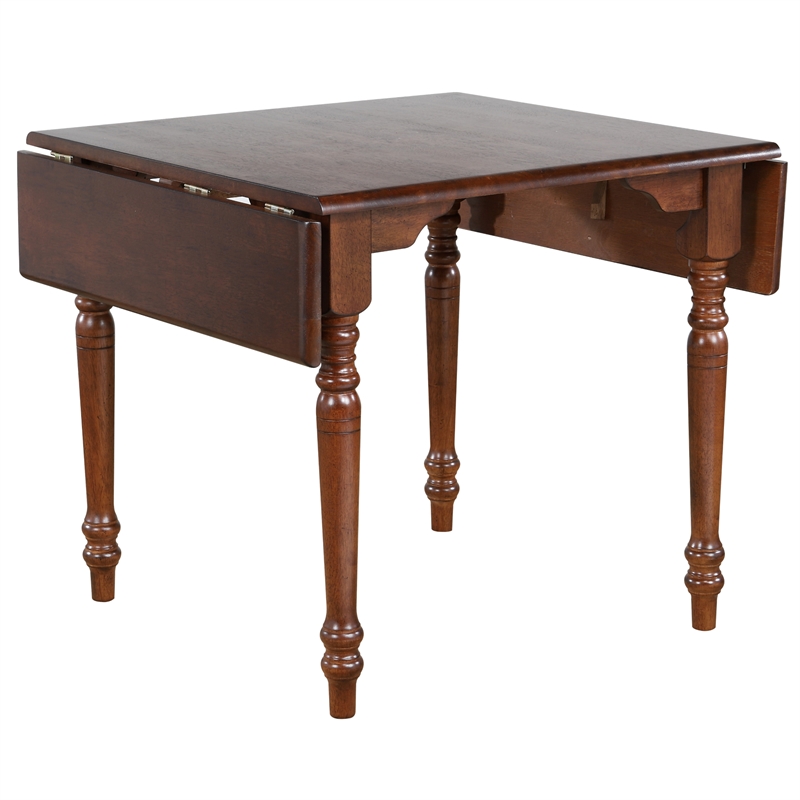 Sunset Trading 3PC 34-48-in Rectangle Dropleaf Dining Set Black Brown Solid Wood