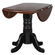 Sunset Trading 3PC 42-in Round Extendable Dropleaf Dining Set Black Brown Wood