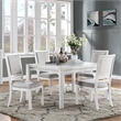 Sunset Trading Dover Upholstered Dining Side Chairs Cerused White Wood Set of 2