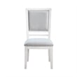 Sunset Trading Dover Upholstered Dining Side Chairs Cerused White Wood Set of 2