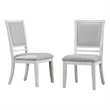 Sunset Trading Dover Upholstered Dining Side Chairs Cerused White Wood Set of 2