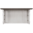 French Chic Dropleaf Kitchen Island Bar Antique White & Walnut Brown Wood