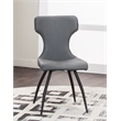 Echo Faux Leather Dark Gray Dining Chairs Black Legs Set of 4 Kitchen Sidechairs