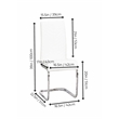 Two Modern Mist White Faux Leather Dining  Side Chairs w Chrome Cantilever Base
