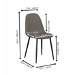 Leda Faux Leather Mocha Brown Dining Chairs Black Metal Legs Set of 2