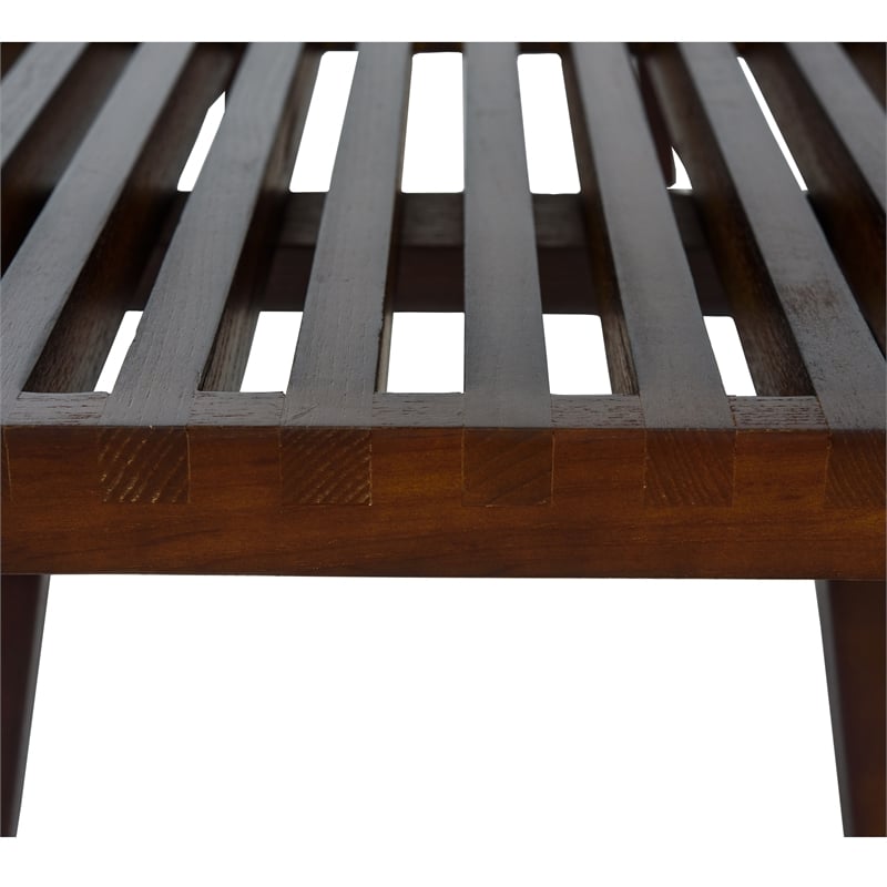 LeisureMod Mid-Century Inwood Platform Bench in Dark Walnut - 4 Feet